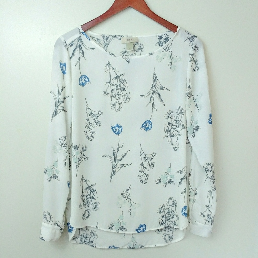 Ann Taylor Loft Floral Pattern Blouse Sz:XS